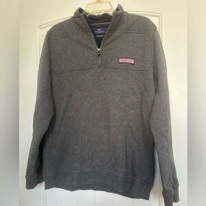 Vineyard Vines Men's Gray Quarter-Zip Sweater ‘The Shep Shirt’ Sz Medium